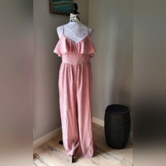 L I L Pants - Pink Wide Leg Pantsuit / Jumpsuit NWT Women's Sz XL
